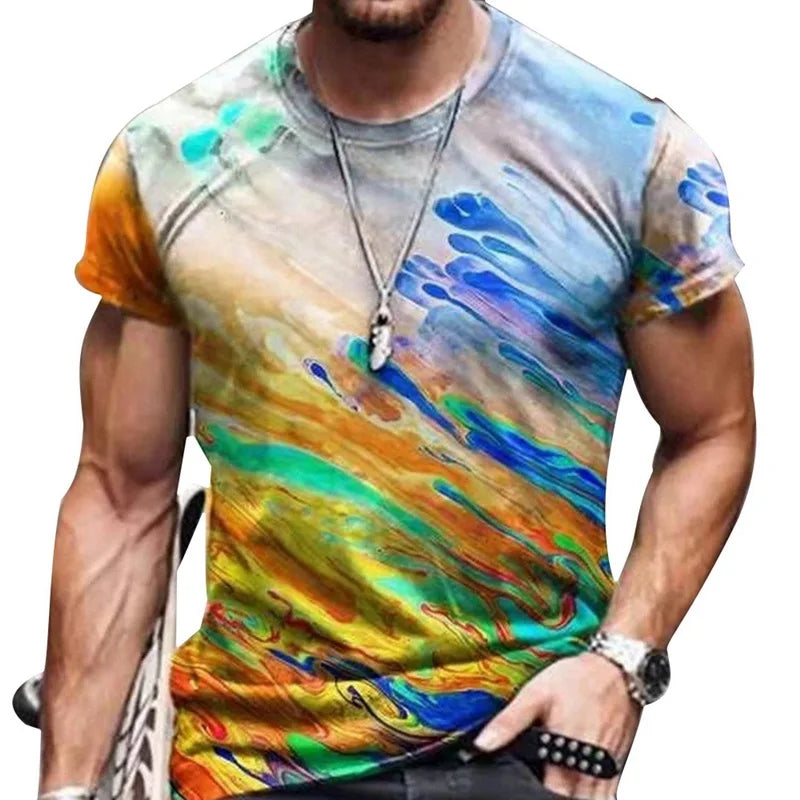 Camiseta masculina verão estampadas oversize muscular