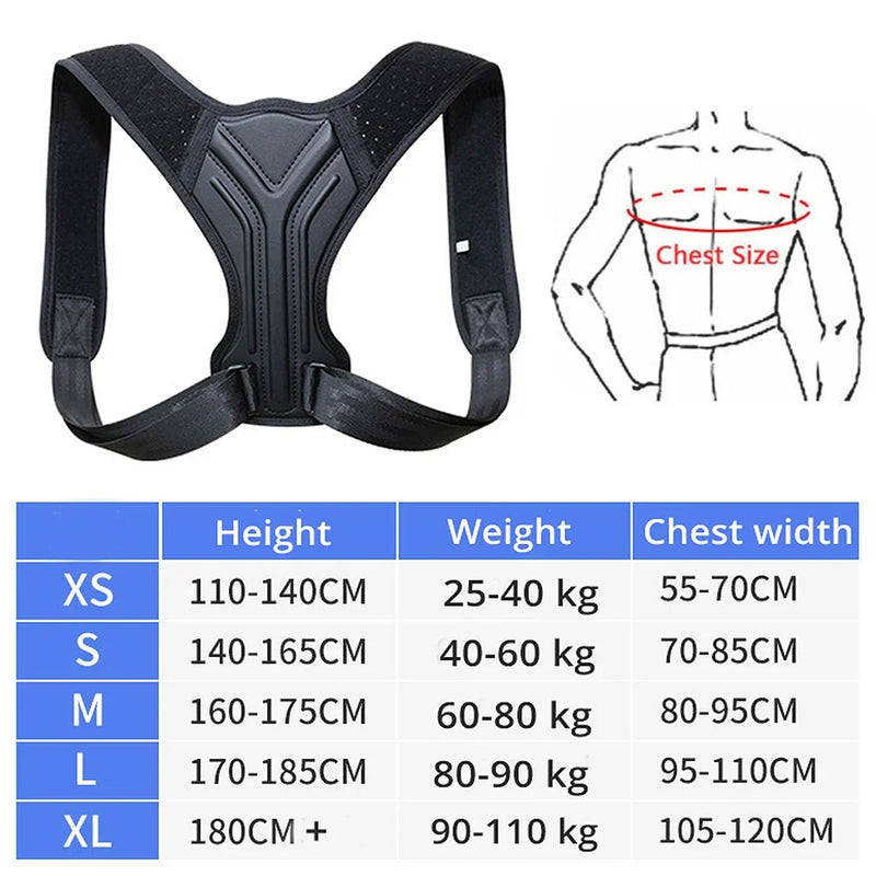 Corretor de postura ajustável para costas, ombro, clavícula, coluna, suporte, remodelar seu corpo, home office, esporte, parte superior das costas, pescoço