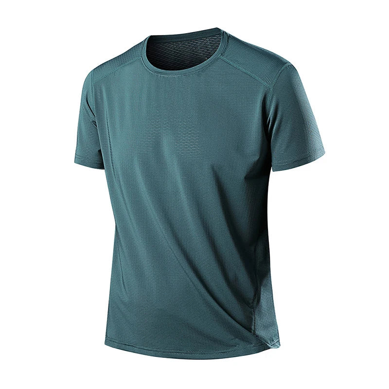 Camiseta masculina de corrida, verão, academia, fitness, secagem rápida, camisa de futebol, treino, esportivas