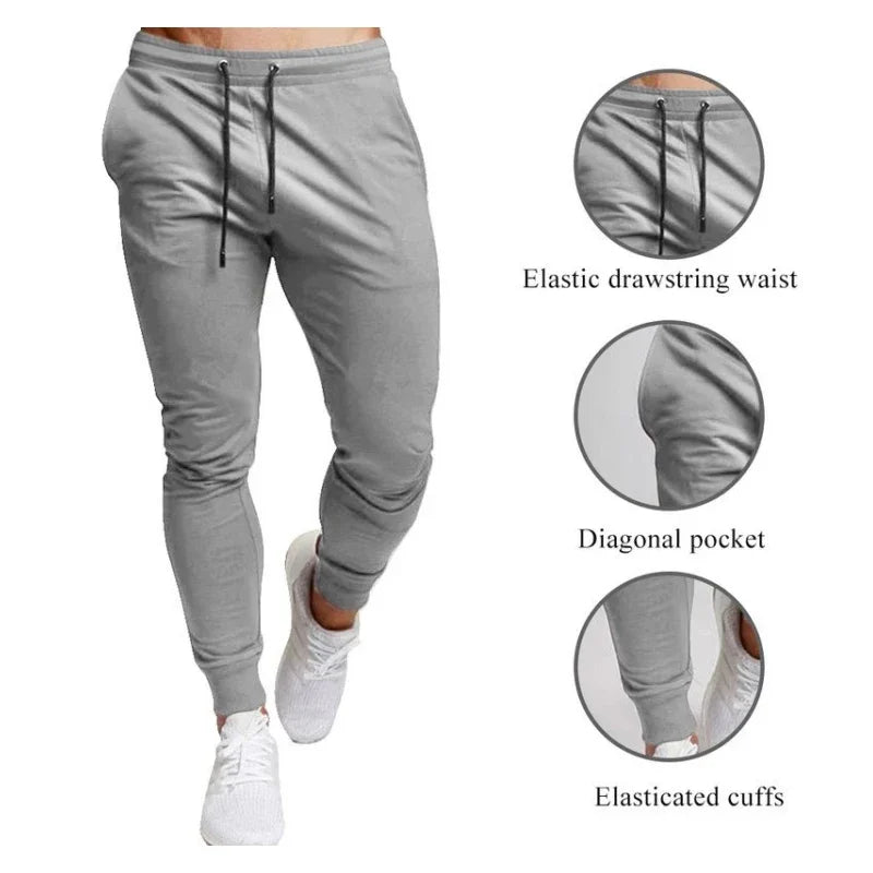 Calças masculinas moletom jogger cintura elástica casual e esportes