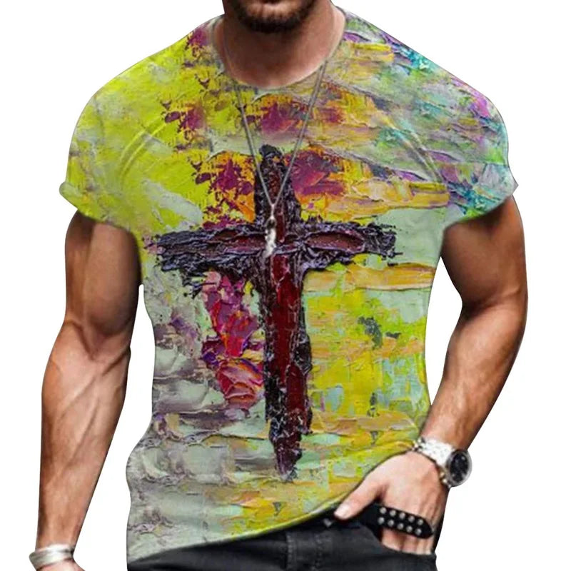 Camiseta masculina verão estampadas oversize muscular