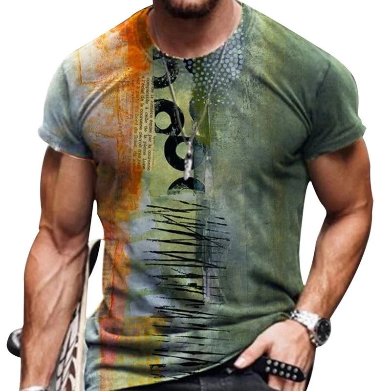 Camiseta masculina verão estampadas oversize muscular