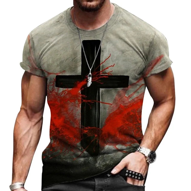 Camiseta masculina verão estampadas oversize muscular